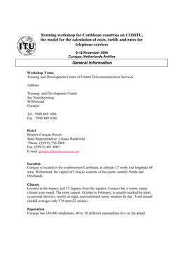 Training Workshop for Caribbean Countries on COSITU, the Model for the Calculation of Costs, Tariffs and Rates for Telephone Services