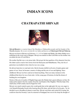 Indian Icons Chatrapathi Shivaji