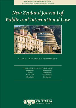 New Zealand Journal of Public and International Law No 1 December Vol 15 2017 International and of Public Journal Zealand New