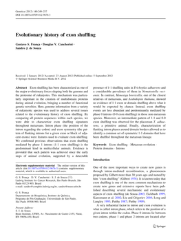 Evolutionary History of Exon Shuffling