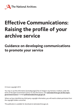 Effective Communications: Raising the Profile of Your Archive Service