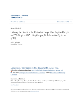 Defining the Terroir of the Columbia Gorge Wine Region, Oregon and Washington, USA Using Geographic Information Systems (GIS)