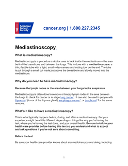 Mediastinoscopy