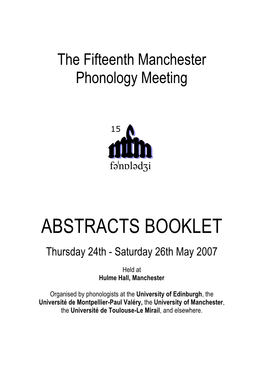 Abstracts Booklet