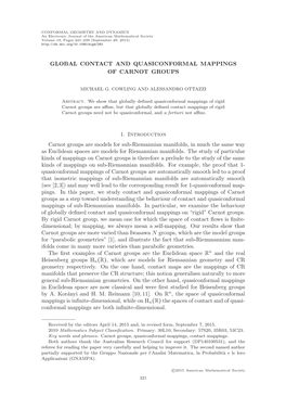 Global Contact and Quasiconformal Mappings of Carnot Groups