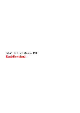 Gt-S6102 User Manual Pdf