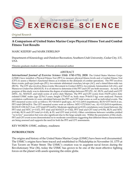 A Comparison of United States Marine Corps Physical Fitness Test and Combat Fitness Test Results