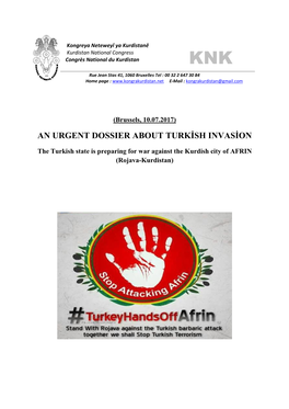 Dossier on Turkish Threat to Afrin
