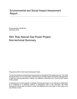 50182-001: Riau Natural Gas Power Project