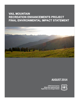 Vail Mountain Recreation Enhancements Project Final Environmental Impact Statement
