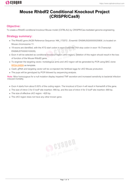 Mouse Rhbdf2 Conditional Knockout Project (CRISPR/Cas9)