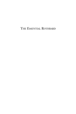 The Essential Rothbard