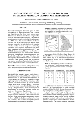 Saterland Frisian, Low German, and High German