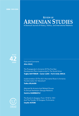 ARMENIAN STUDIES a Biannual Journal of History, Politics, and International Relations