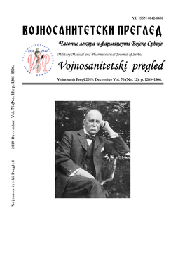 Vojnosanitetski Pregled Часопис Лекара И Фармацеута Војске Србије