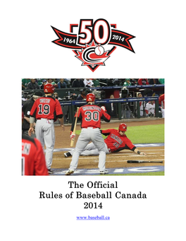 The Official Rules of Baseball Canada 2014
