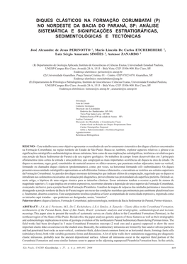 Diques Clásticos Na Formação Corumbataí (P) No Nordeste Da Bacia Do Paraná, Sp: Análise Sistemática E Significações Estratigráficas, Sedimentológicas E Tectônicas