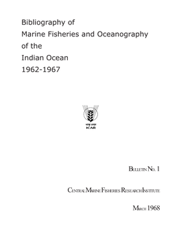 Bibliography of Marine Fisheries and Oceanography of the Indian Ocean 1962-1967