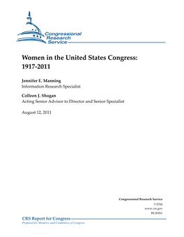 Women in the United States Congress: 1917-2011