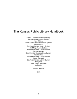 The Kansas Public Library Handbook