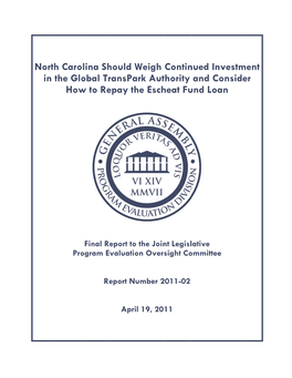 Final Report to the Joint Legislative Program Evaluation Overssight Committee