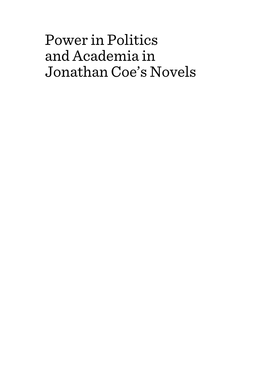 Power in Politics and Academia in Jonathan Coe's Novels Vii