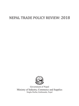 Nepal Trade Policy Review: 2018