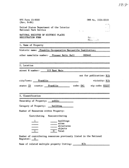 Rev. 8-86) United States Department of the Interior National Park Service , NATIONAL REGISTER of HISTORIC PLACES REGISTRATION FORM MA