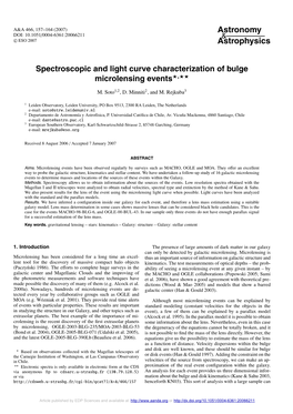 Astronomy DOI: 10.1051/0004-6361:20066211 & �C ESO 2007 Astrophysics