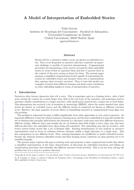 A Model of Interpretation of Embedded Stories