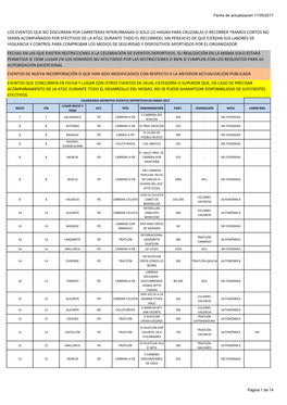 Calendario Deportivo 2017