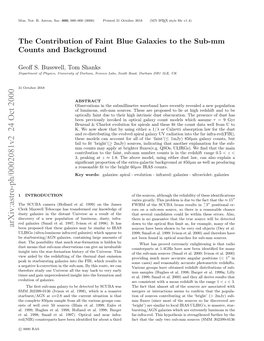 The Contribution of Faint Blue Galaxies to the Sub-Mm Counts and Background 3