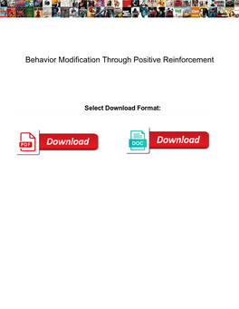 Behavior Modification Through Positive Reinforcement