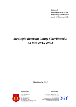 Strategia Rozwoju Gminy Skierbieszów Na Lata 2015-2022