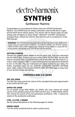 SYNTH9 Synthesizer Machine