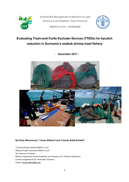 (Tteds) for Bycatch Reduction in Suriname's Seabob Shrimp Trawl Fishery