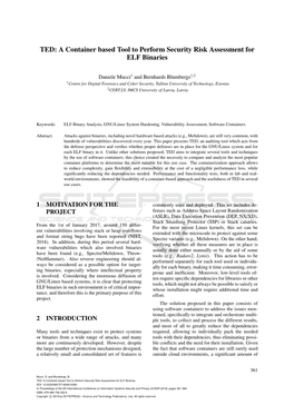 A Container Based Tool to Perform Security Risk Assessment for ELF Binaries