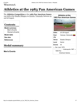 Athletics at the 1983 Pan American Games - Wikipedia