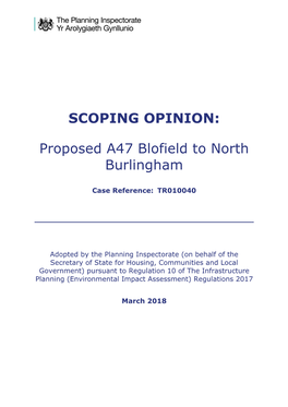 SCOPING OPINION: Proposed A47 Blofield to North Burlingham