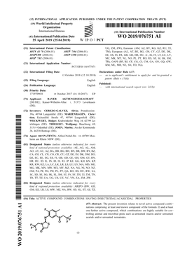 WO 2019/076751 Al 25 April 2019 (25.04.2019) W 1P O PCT