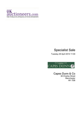 Specialist Sale Tuesday 29 April 2014 11:00