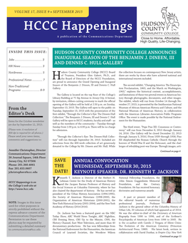 SEPTEMBER 2015 HCCC Happenings a Publication of the Communications Department