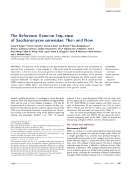 The Reference Genome Sequence of Saccharomyces Cerevisiae: Then and Now