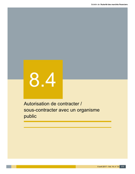 Autorisation De Contracter / Sous-Contracter Avec Un Organisme Public