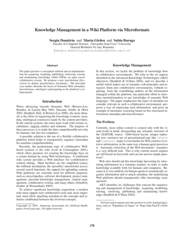 Knowledge Management in a Wiki Platform Via Microformats