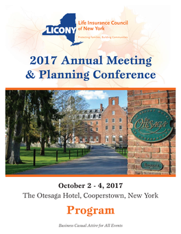 2017 Annual Meeting & Planning Conference Program