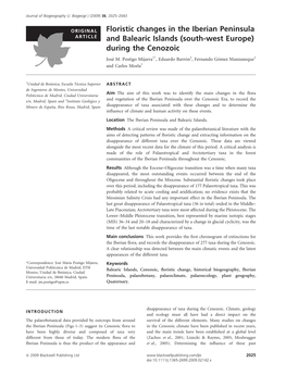 Floristic Changes in the Iberian Peninsula And