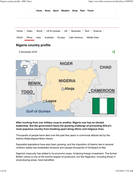 Nigeria Country Profile - BBC News