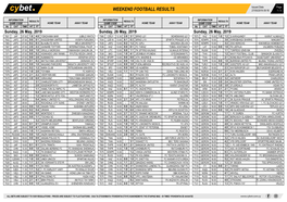 Weekend Football Results Weekend Football