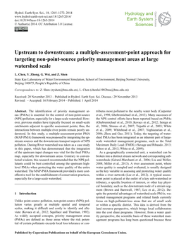 Upstream to Downstream: a Multiple-Assessment-Point Approach for Targeting Non-Point-Source Priority Management Areas at Large Watershed Scale